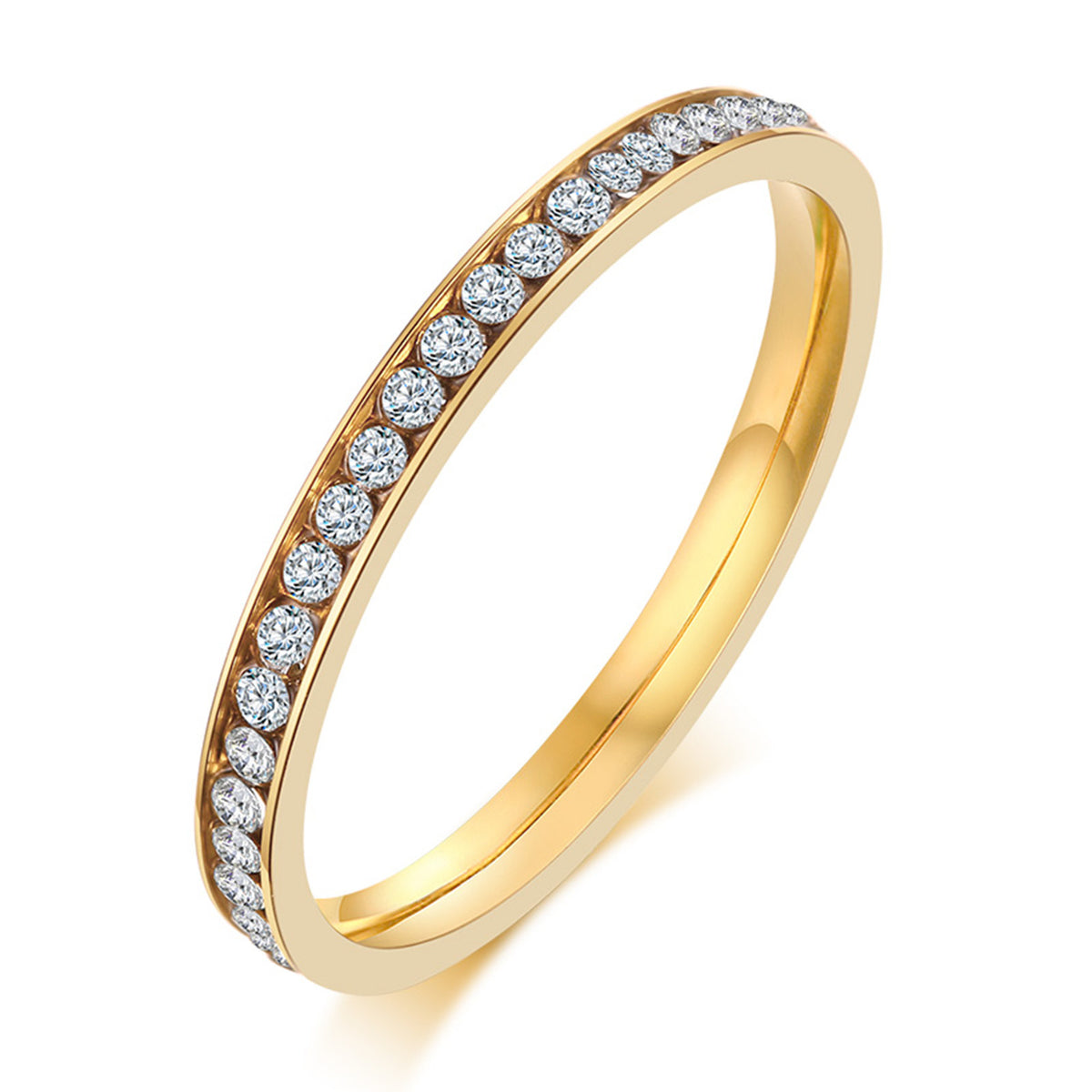 Japan And South Korea Personalized Simple Style Women's Ring Fine Ins Women's Net Red Set Zircon Stainless Steel Ring