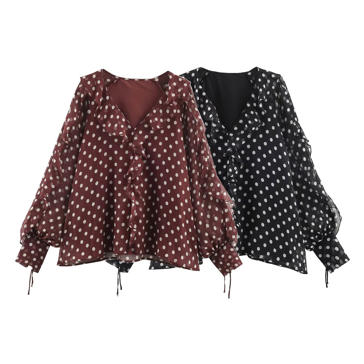 Wave dot layered decorative shirt