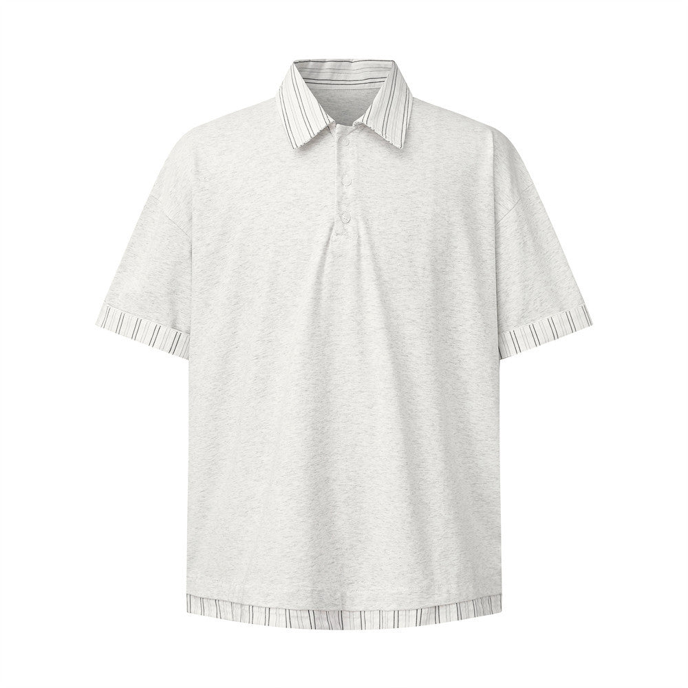 Two Color Blocked Men's Polo Shirt