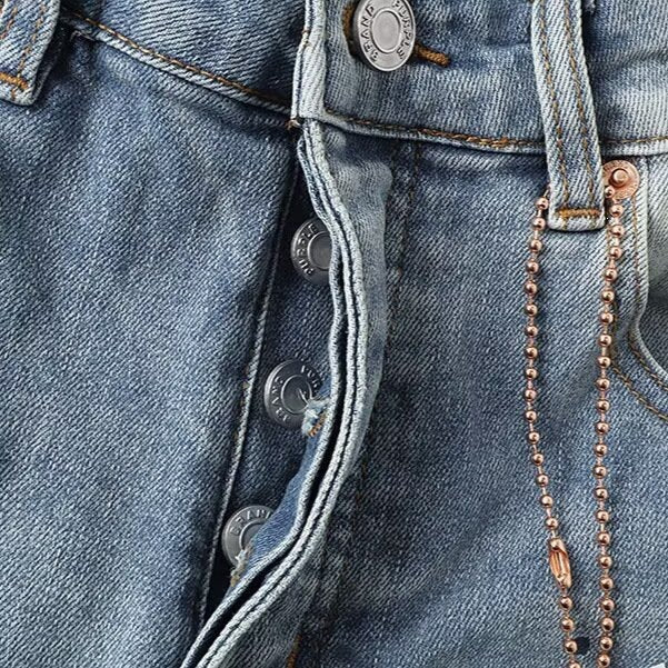 Flare Stretch Denim High Waist Women's Light Distressed Jeans