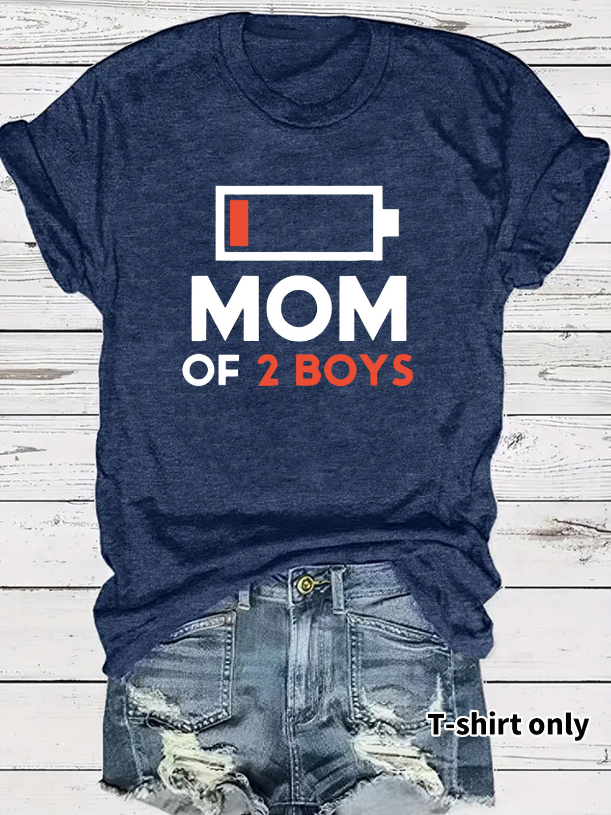 Two boys' mothers wearing t-shirts