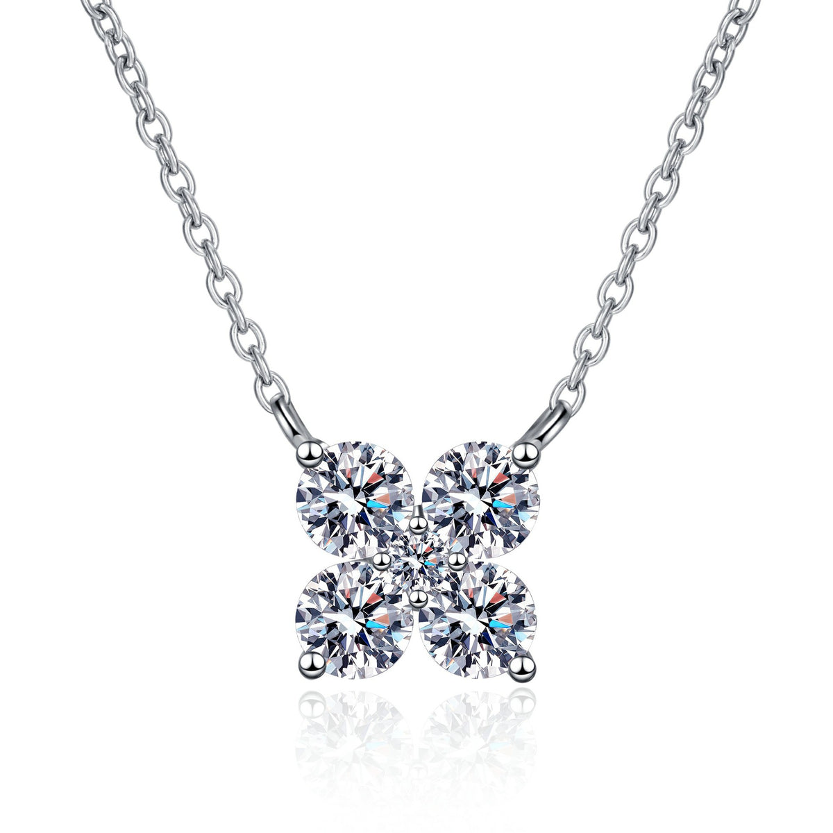 1.26 Carat Moissanite 925 Sterling Silver Geometric Shape Pendant Necklace