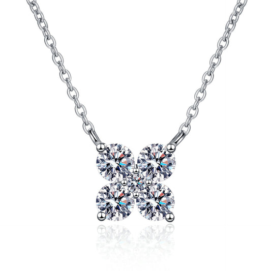 1.26 Carat Moissanite 925 Sterling Silver Geometric Shape Pendant Necklace