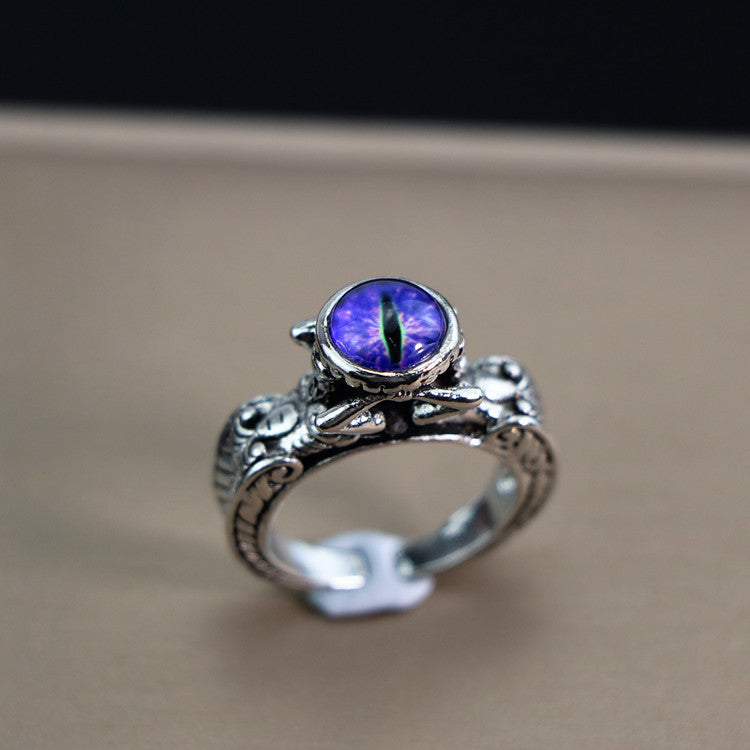 Retro Angel Devil Eye Ring Opening Adjustable Fashion Hip Hop Punk Ring