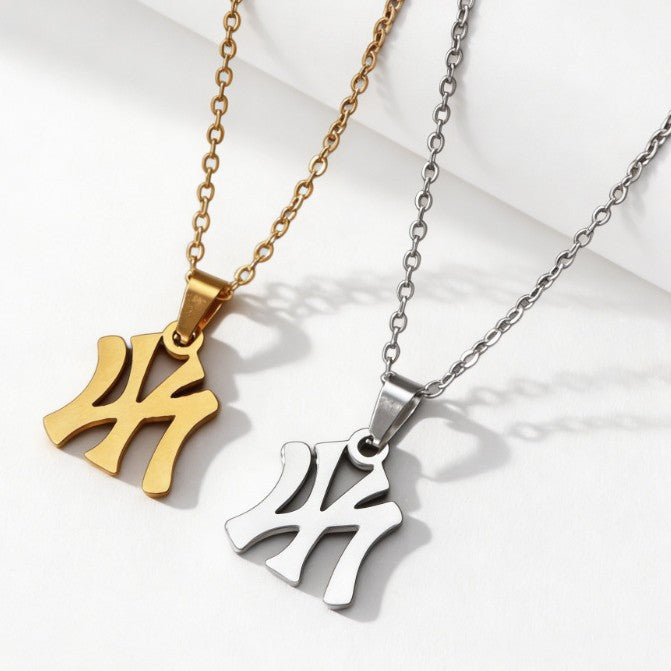 Street Style Rustproof Stainless Steel Symbol Letter Pendant Necklace