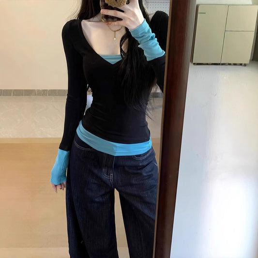 Color Duo - Long Sleeved Women's Shirt