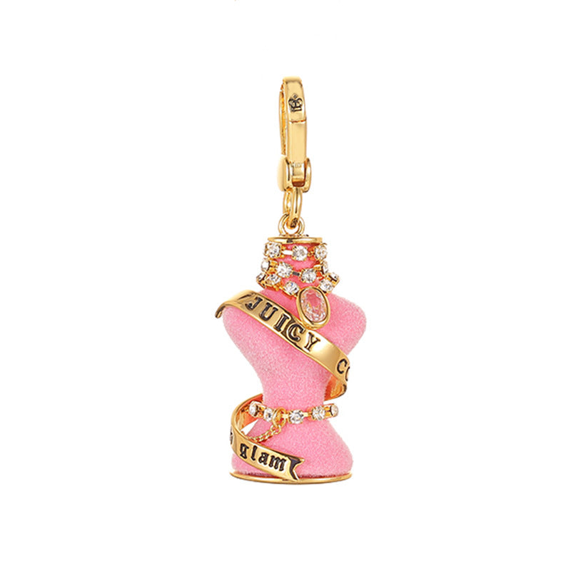 Diamond inlaid crystal zircon diamond chain pink