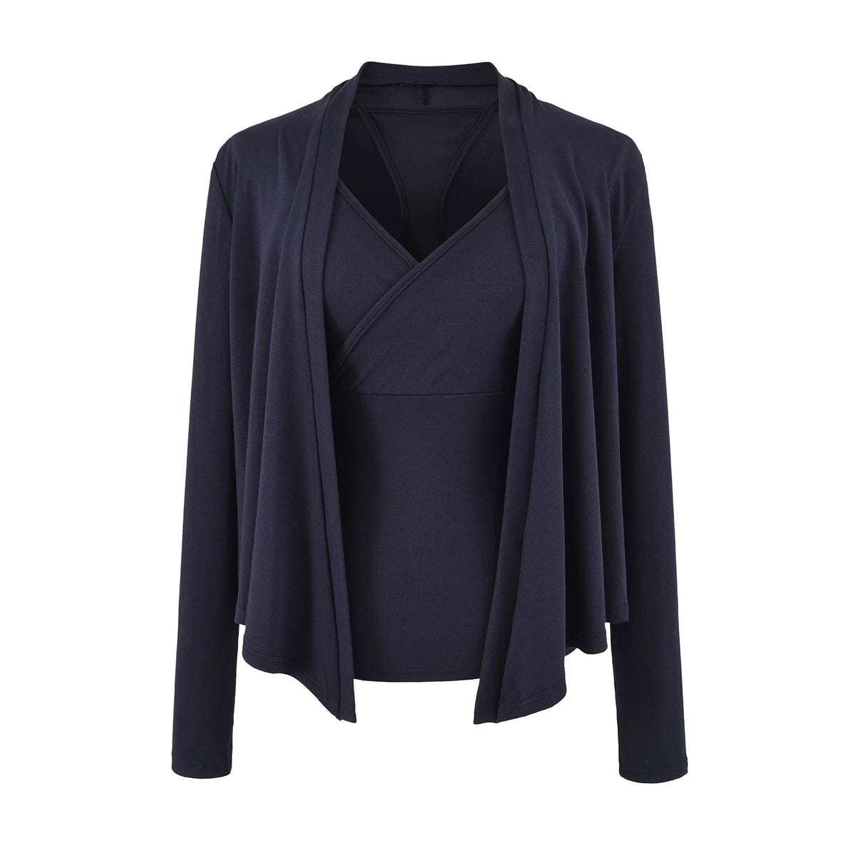 Women's Slim Fit Cropped Knit Camisole Cardigan Set & Wide Leg Pants