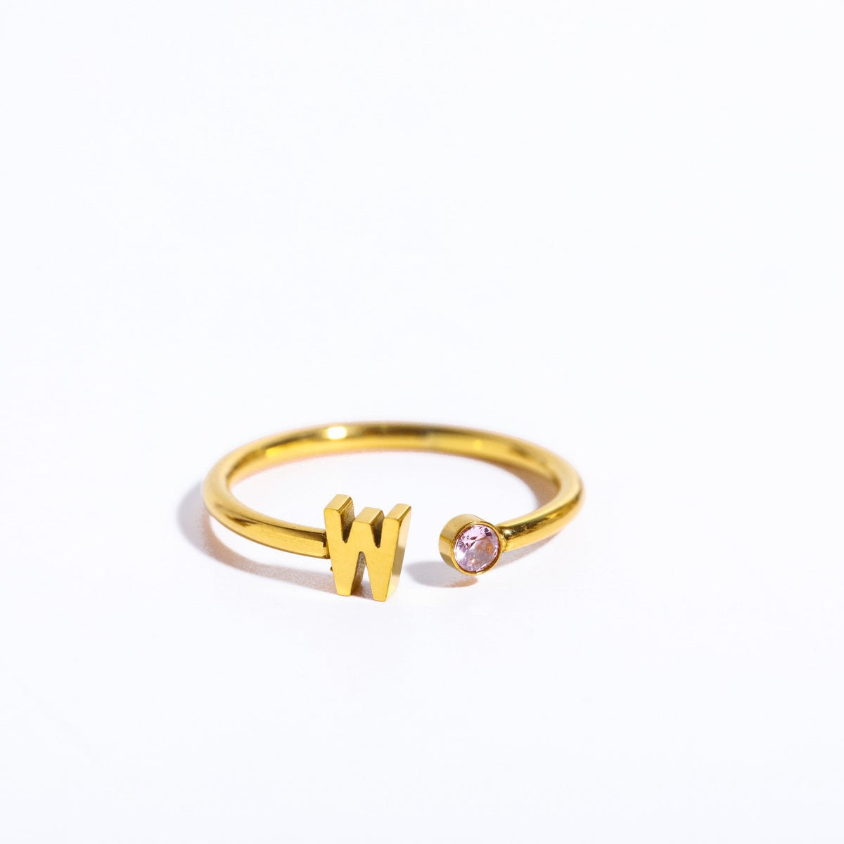 26-letter open ring three-dimensional letter love open ring stainless steel adjustable