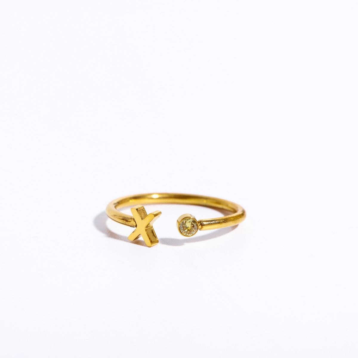 26-letter open ring three-dimensional letter love open ring stainless steel adjustable