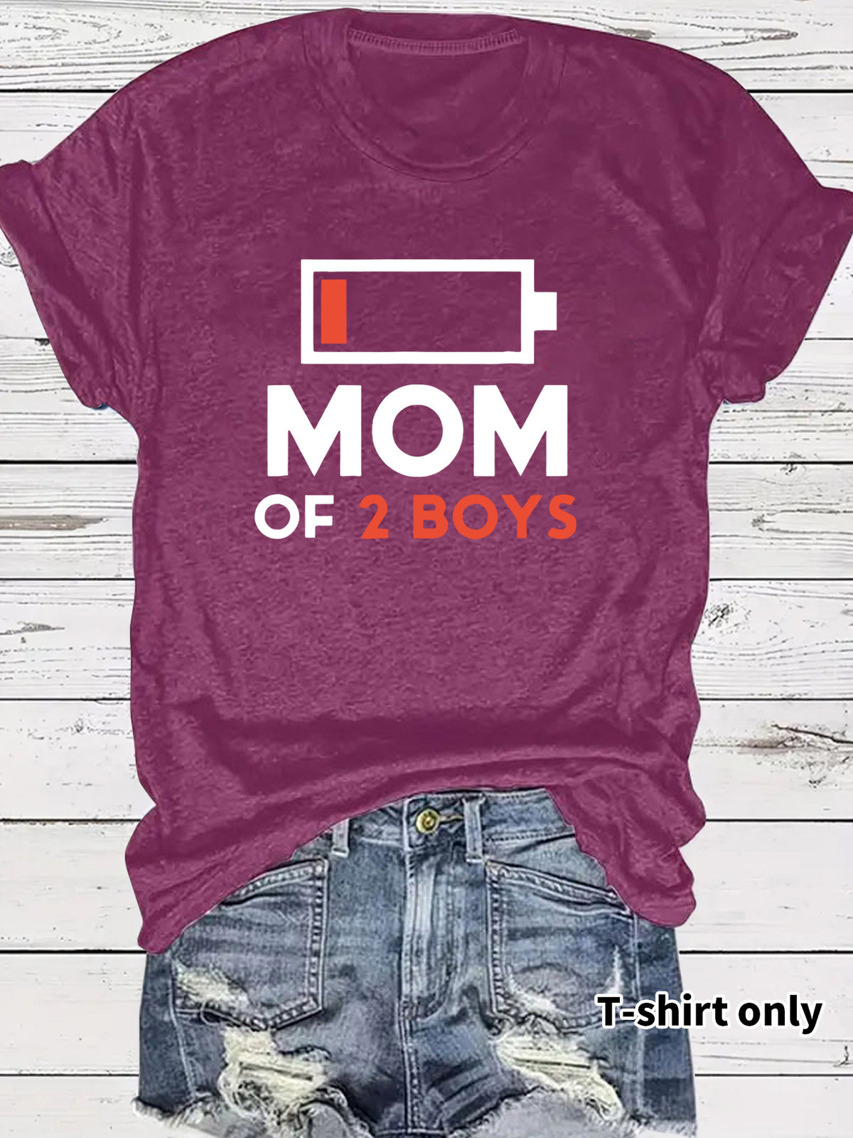Two boys' mothers wearing t-shirts