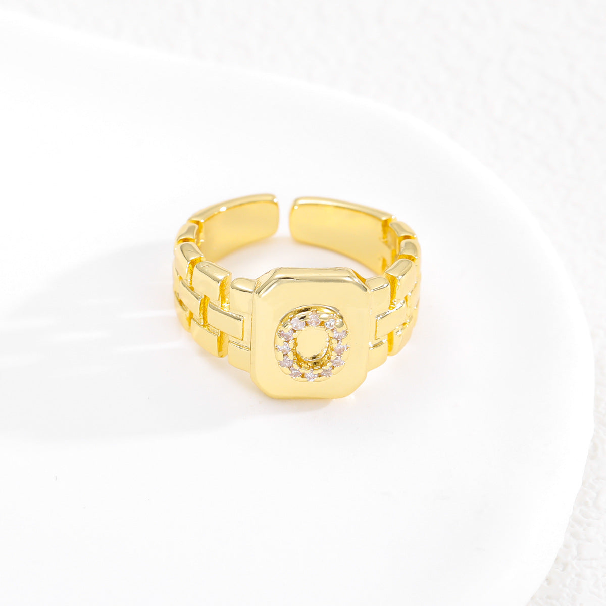 European and American ring letter series jewelry strap design letter opening ring
