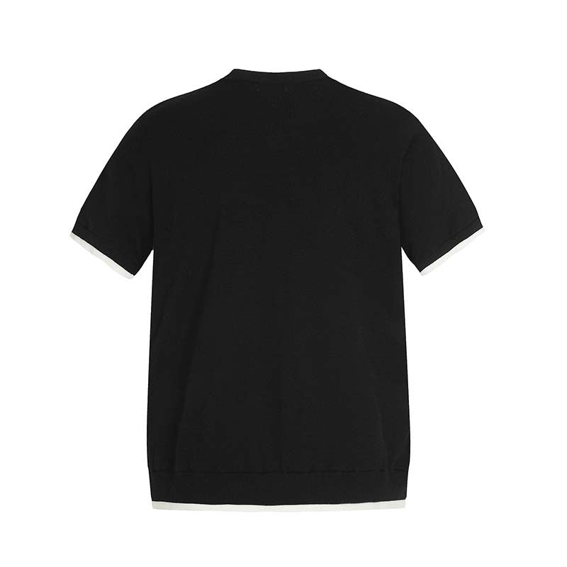 Fake two knitted short sleeved t-shirts