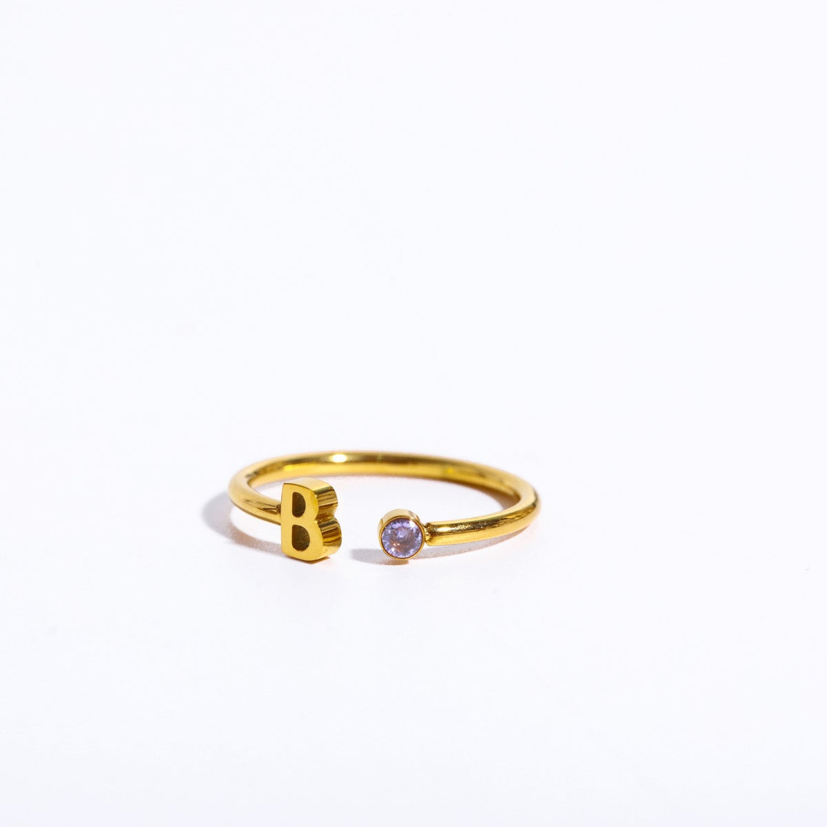 26-letter open ring three-dimensional letter love open ring stainless steel adjustable