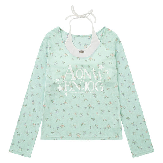 Two long sleeved T-shirts with real floral patterns