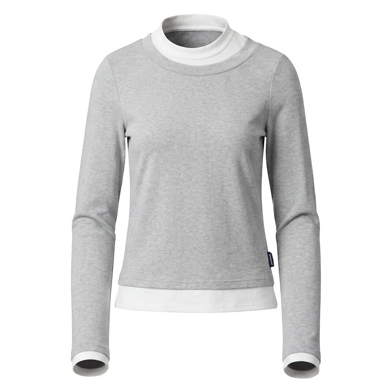 Fake two contrasting long sleeved T-shirts for women