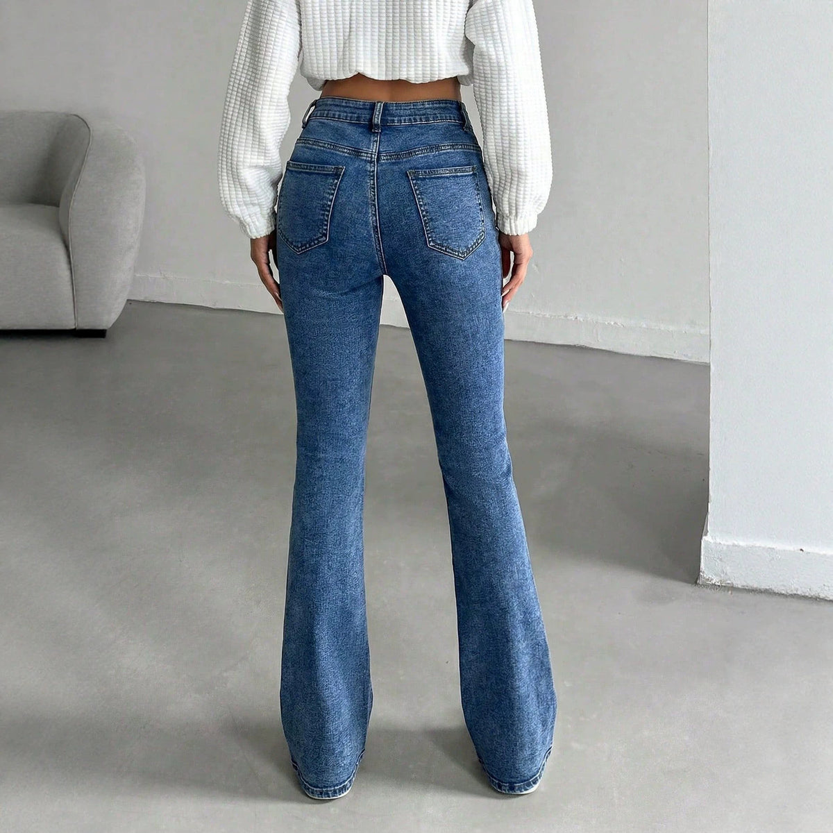 Women's Summer Elegant Flared Versatile Jeans, Slimming Fashion Long Pants