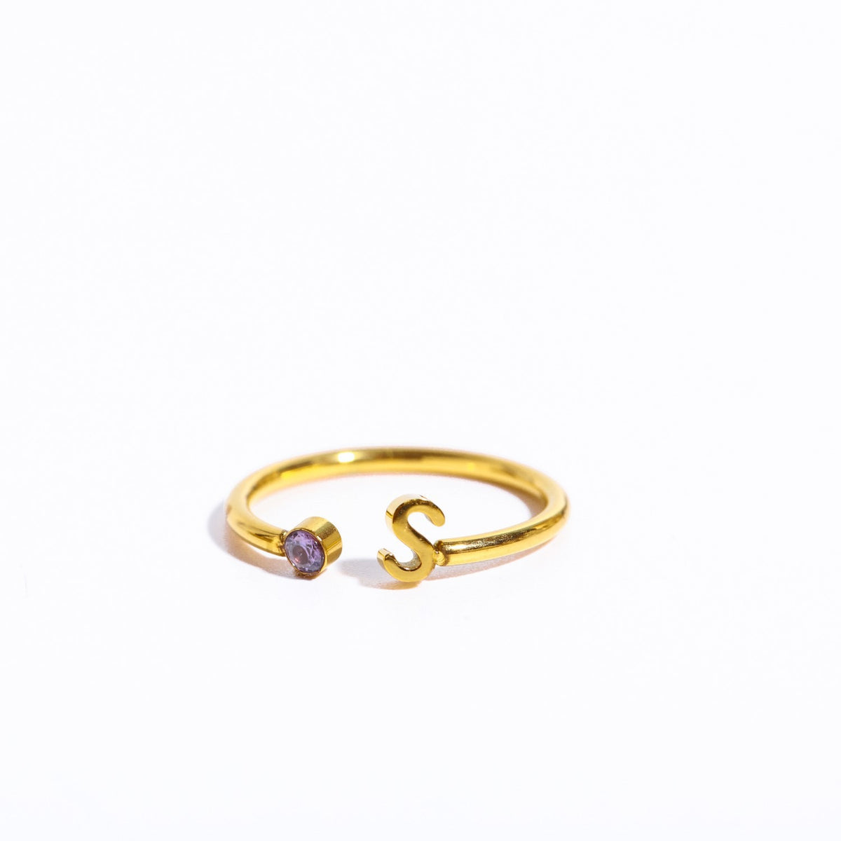 26-letter open ring three-dimensional letter love open ring stainless steel adjustable