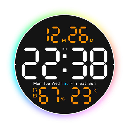 10 Inch Digital Wall Clock featuring TEMP Humidity Date Week Timer with Remote DST LED Alarm Clock