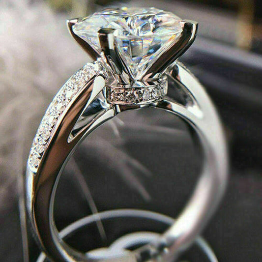 Luxury Flower Simulated Diamond Ring - Engagement Ring
