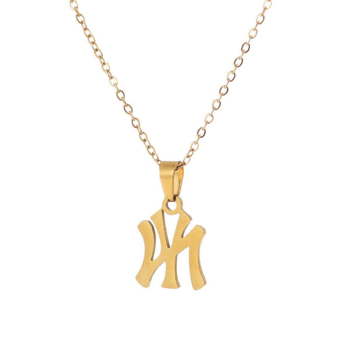 Street Style Rustproof Stainless Steel Symbol Letter Pendant Necklace