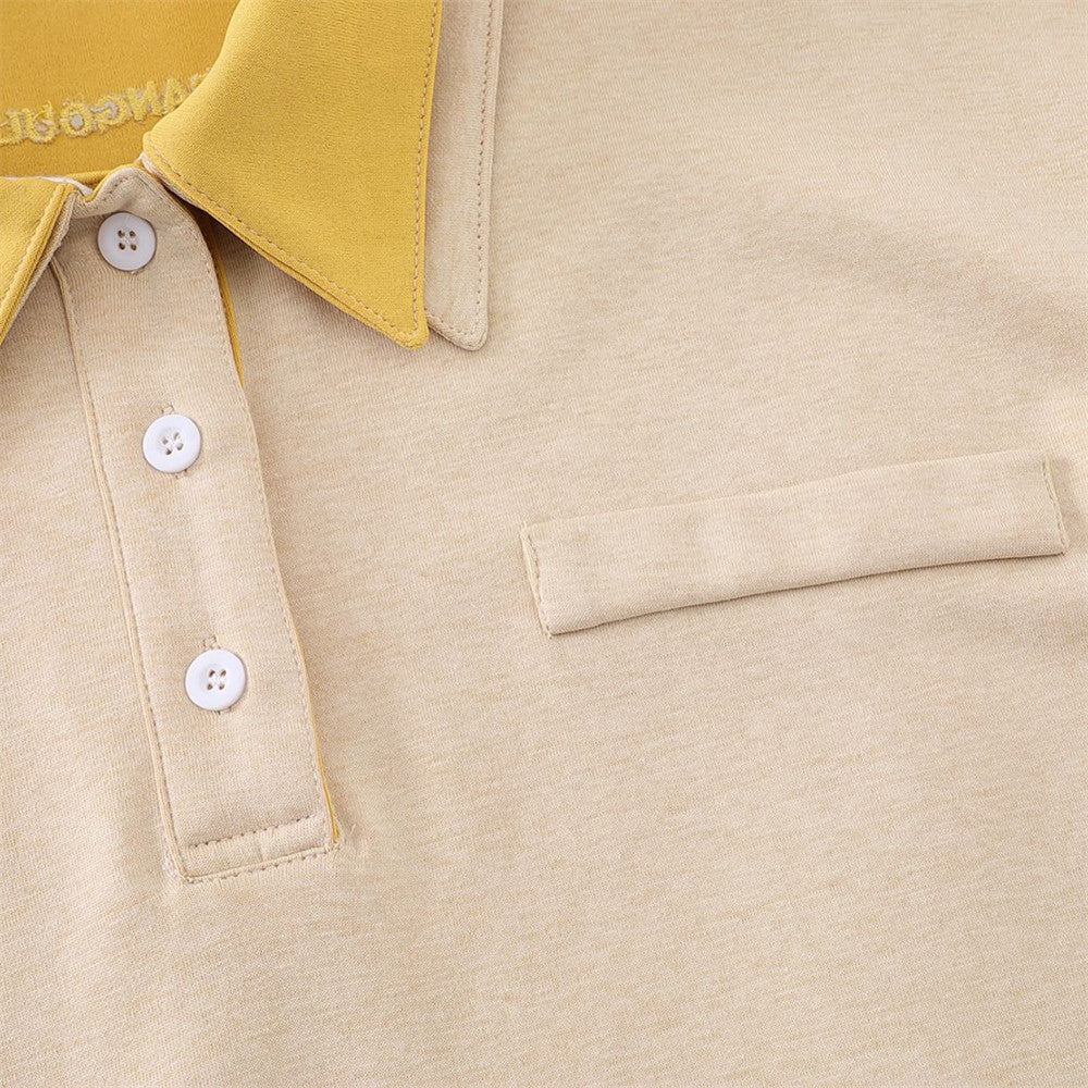 Two Color Contrast Men's Polo Shirt