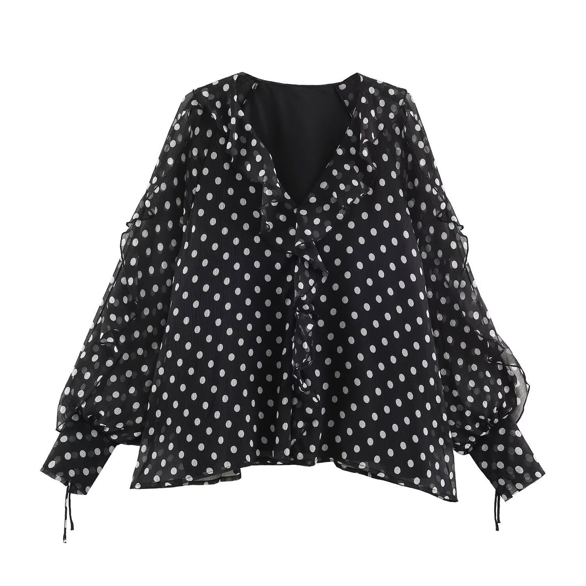 Wave dot layered decorative shirt