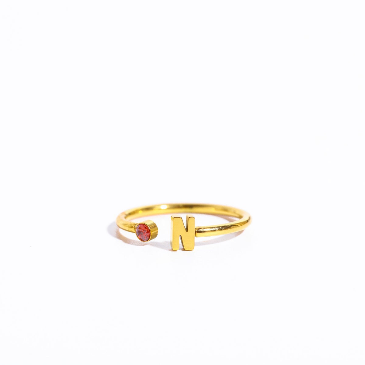 26-letter open ring three-dimensional letter love open ring stainless steel adjustable