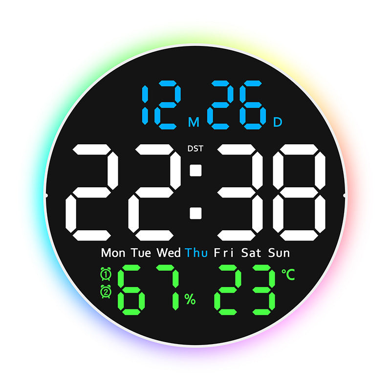 10 Inch Digital Wall Clock featuring TEMP Humidity Date Week Timer with Remote DST LED Alarm Clock