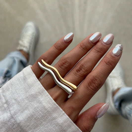 Ripple Effect Open Ring Fashion Ring