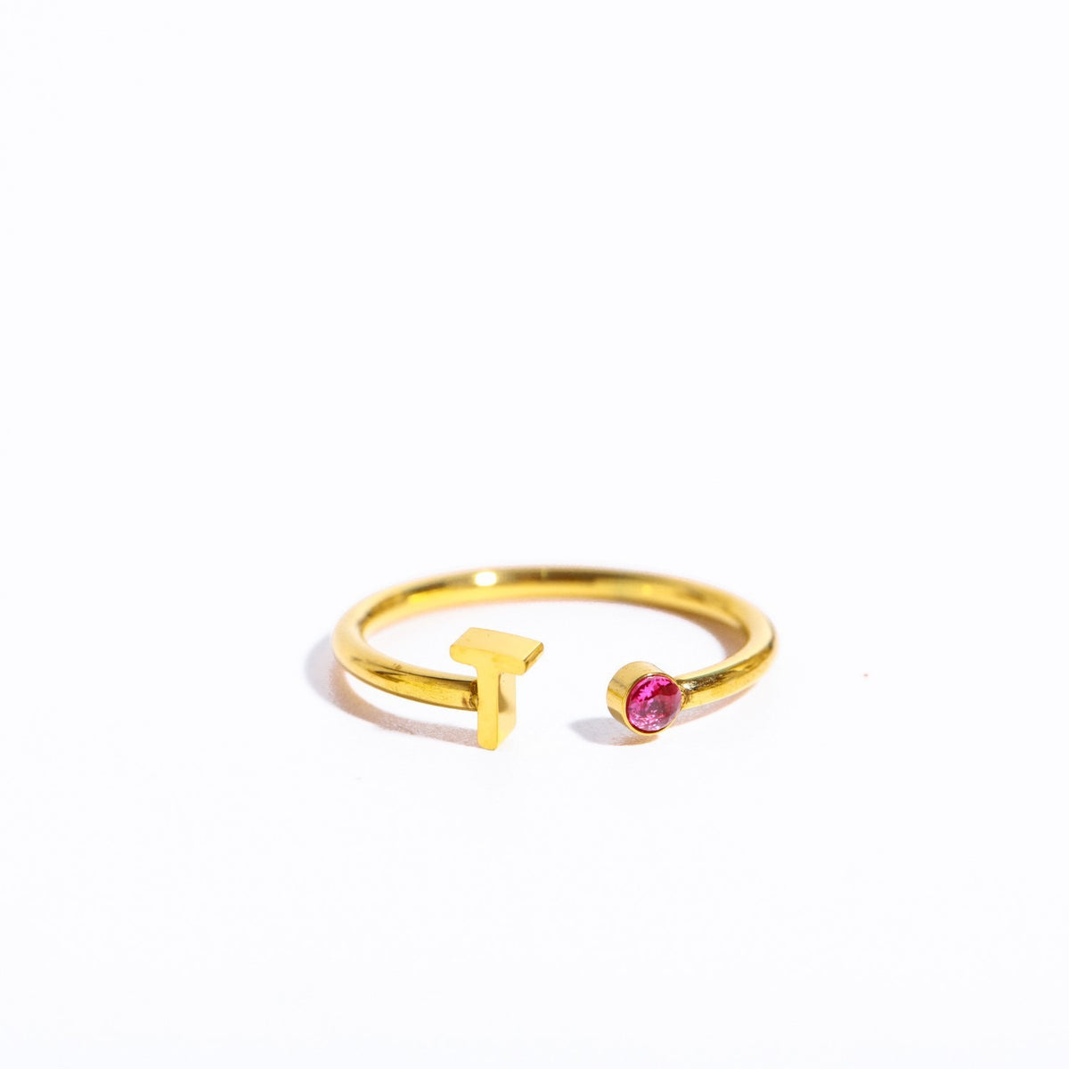 26-letter open ring three-dimensional letter love open ring stainless steel adjustable