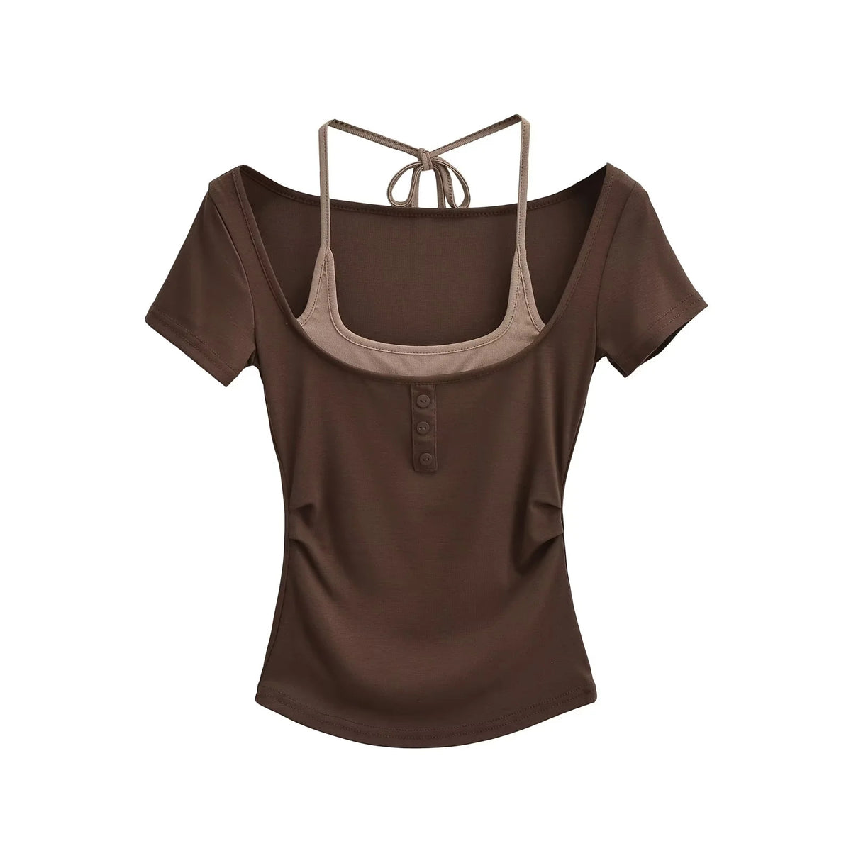 Fake two short sleeved T-shirts for women