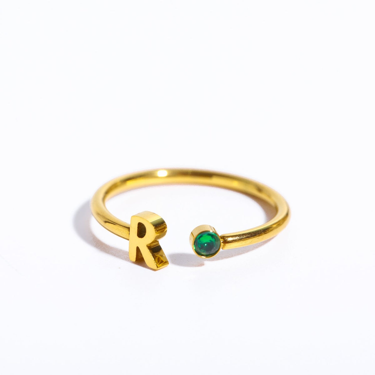 26-letter open ring three-dimensional letter love open ring stainless steel adjustable