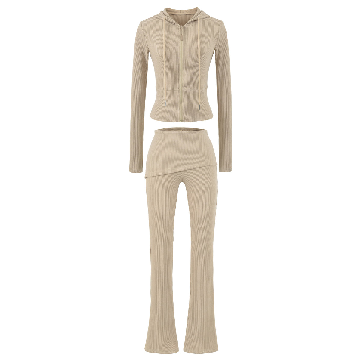 Casual Slim Fit Hooded Long Sleeved Women's Top, Jacket, & Pants