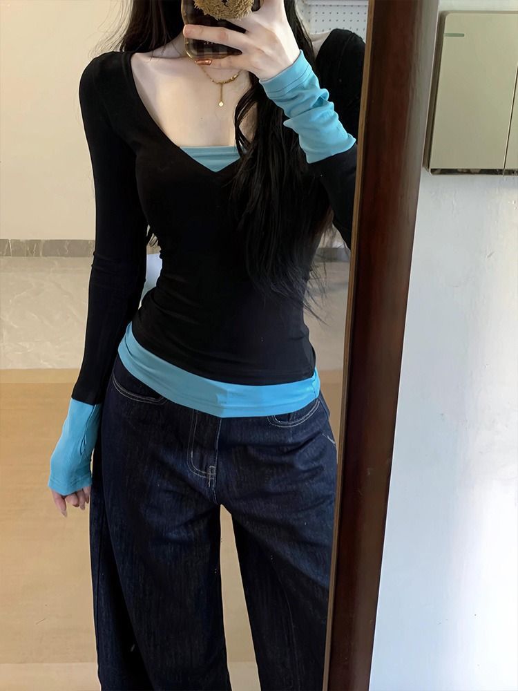 Color Duo - Long Sleeved Women's Shirt