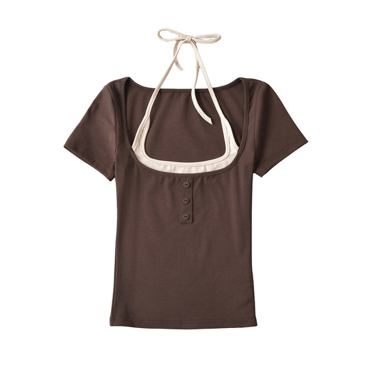 Double Shirt Short Sleeved Shirts - Women's