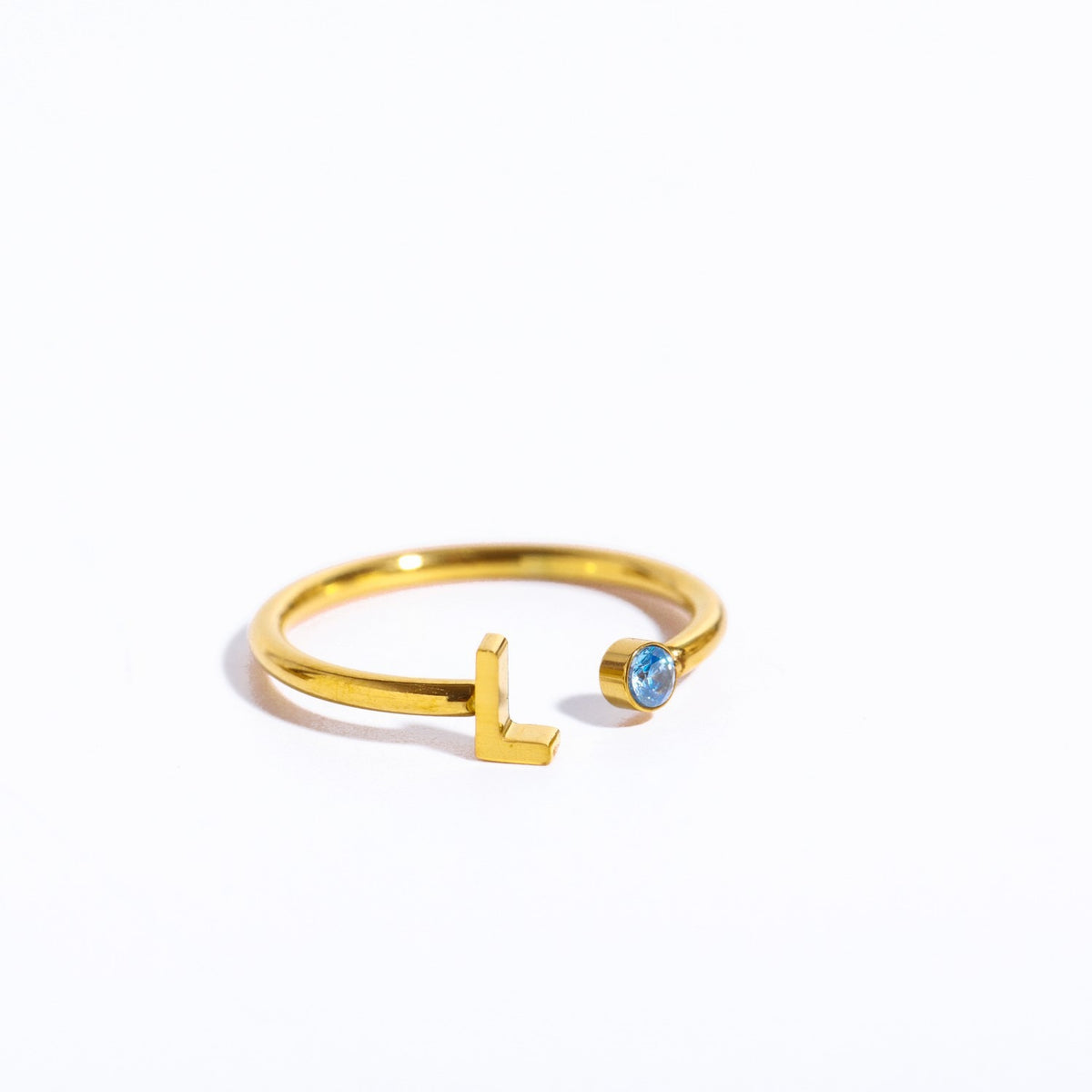26-letter open ring three-dimensional letter love open ring stainless steel adjustable
