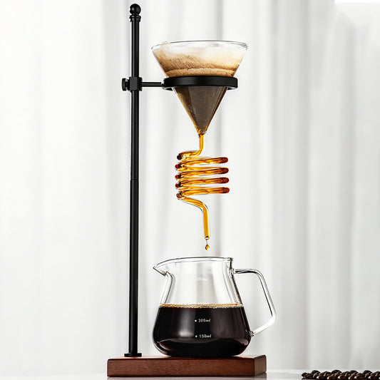 Spiral Cooling Pour-Over Coffee Filter Holder, Ins-Style Americano Dripper Stand with Spiral Chilling Design