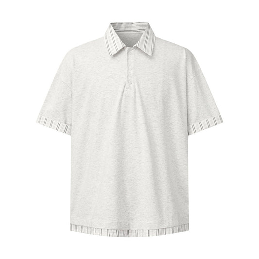 Two Color Blocked Men's Polo Shirt