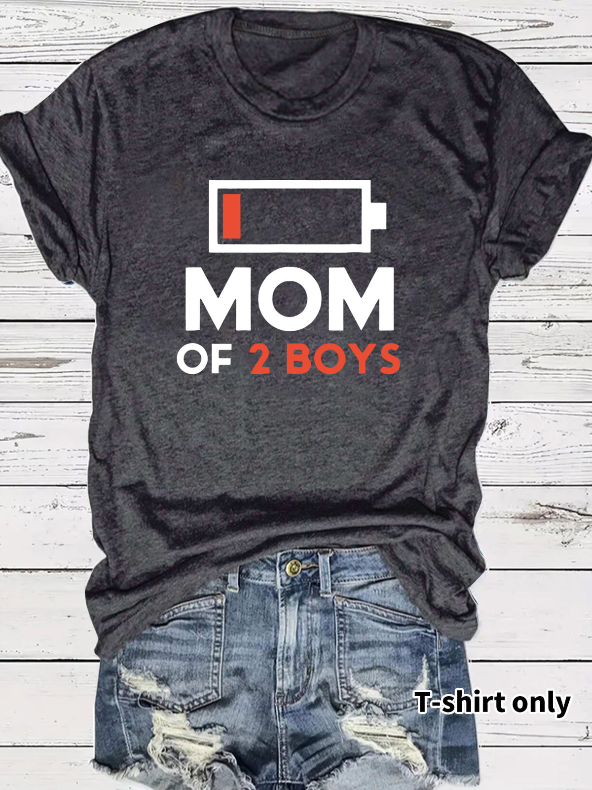Two boys' mothers wearing t-shirts