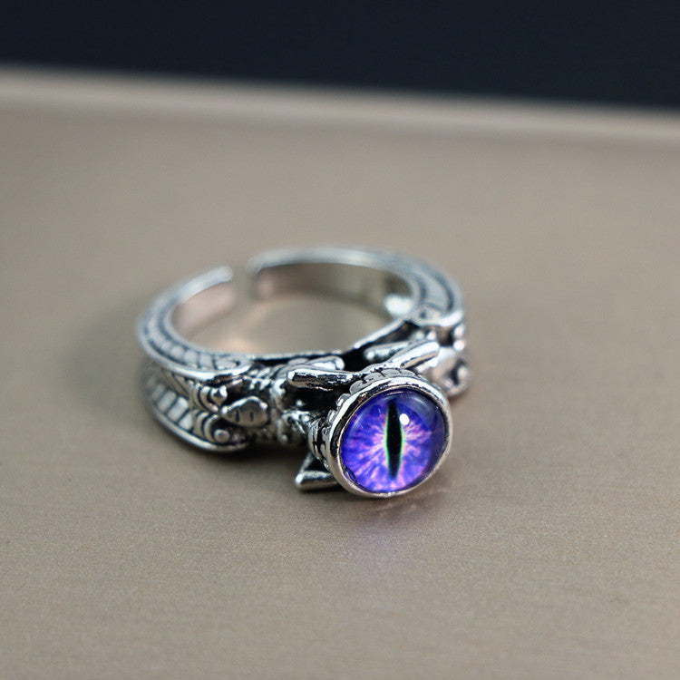 Retro Angel Devil Eye Ring Opening Adjustable Fashion Hip Hop Punk Ring