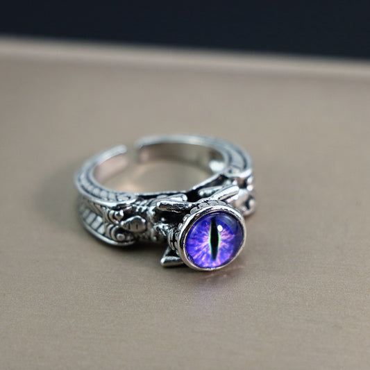 Retro Angel Devil Eye Ring Opening Adjustable Fashion Hip Hop Punk Ring