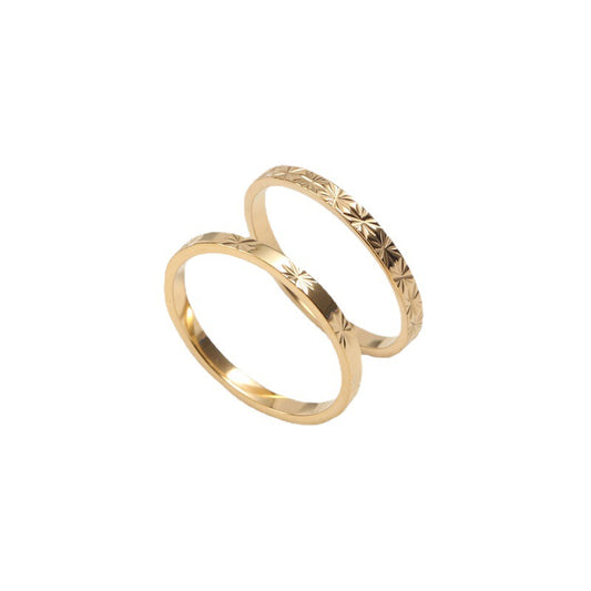 Ring Titanium Steel Electroplated with 18k Gold Shine