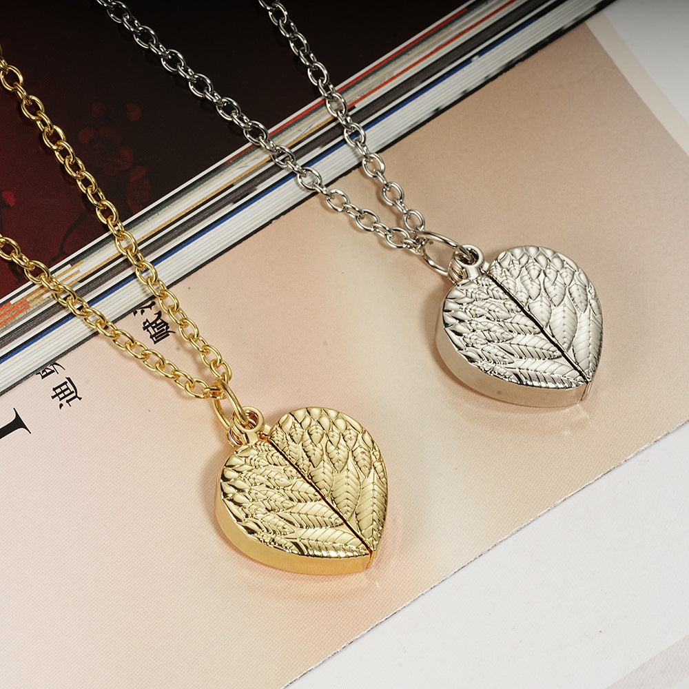 Custom-Made, Ships in 1-2 Days Angel Wings Love Heat Transfer Printing Necklace