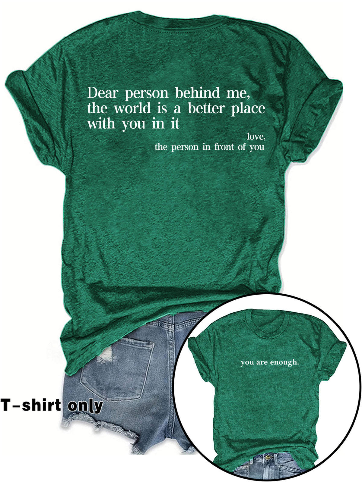 You are enough printed t-shirts