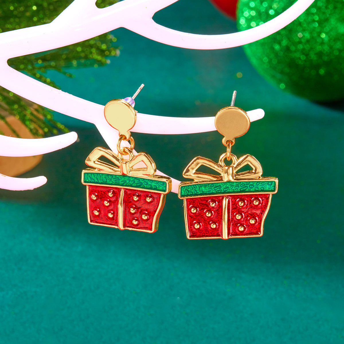 Style Christmas Necklace Gift Set, Santa Claus &amp; Christmas Tree Pendant, Cute Cartoon Holiday Jewelry, Neck and Wrist Accessories